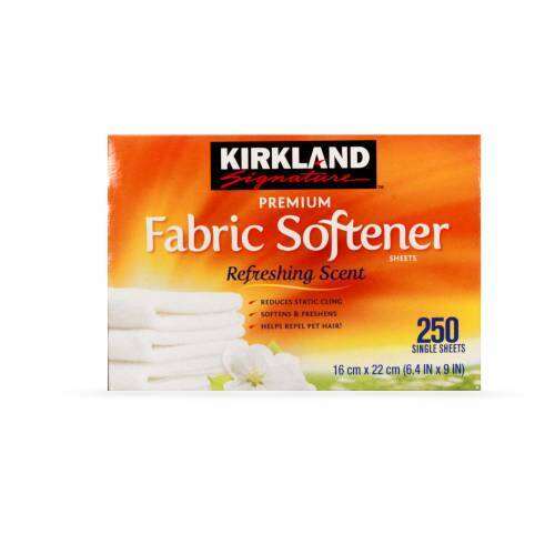 Kirkland Signature Fabric Softener Sheets, Refreshing Scent, 250 Single