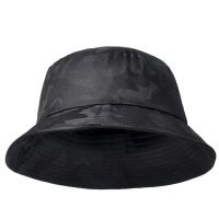 ENO-078 Topi Memancing ผู้ชายผ้าฝ้ายลายพรางสีดำ Topi Bucket กันแดด,หมวกฮิปฮอปตกปลาปีนเขาเดินป่า