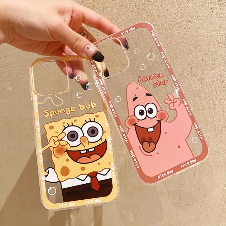 Phone Case OPPO A17k Transparent Cute Cartoon SpongeBob Pattern Silicone  Soft Casing oppo a17k Camera protection Phone Cover Case | Lazada PH