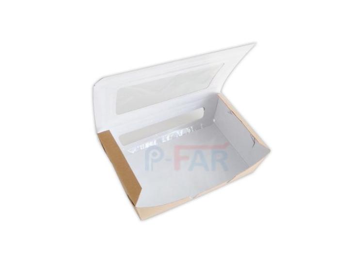 กล่องอาหารกระดาษ-ขนาด-10-x-16-x-5-cm-100ใบ-แพ็ค-กล่องกระดาษใส่อาหาร-กล่องข้าว-กล่องกระดาษใส่อาหารแทนกล่องโฟม-กล่องอาหารกระดาษคราฟท์
