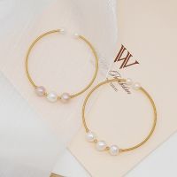 YBR554เครื่องประดับไข่มุกน้ำจืด14K เคลือบทองสำหรับผู้หญิงที่คดเคี้ยวการจัดสี