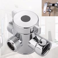 1/2Inch Shower and Bathroom Faucet Three Way T-adapter Silver White Polished for Toilet Bidet Shower Head Diverter Shower Faucet