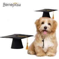 Benepaw หมวกสุนัขสีดำจบการศึกษาพู่สีเหลืองหมวกวิชาการสำหรับสุนัขขนาดกลางขนาดเล็กพรรคคอสเพลย์สัตว์เลี้ยงอุปกรณ์เครื่องแต่งกาย