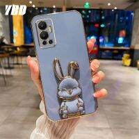 YBDเคสโทรศัพท์ใหม่สไตล์เข้ากันได้สำหรับ infinix Hot 12 Hot 12i Hot 12Play Hot12 Play NFC เคสการ์ตูนน่ารัก3Dลายกระต่ายยิ้มกรอบนุ่มขาตั้งพับได้