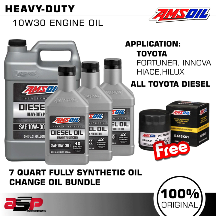 AMSOIL 10W30 HeavyDuty 100 Synthetic Diesel Oil 7 Quarts Change Oil