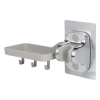 ABS Shower Holder No Drilling Adjustable Shower Bracket (Shower Holder with Soap Shelf)