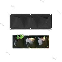 3 Pockets Bags Black Wall-mounted Planting Flowers Plant Grow Pot Wall Hanging Life Household Flower Pots Decoration YB21TH