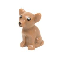 Lego part (ชิ้นส่วนเลโก้) No.12888pb01 Dog Chihuahua with Black Eyes, Nose and Mouth and White Pupils Pattern