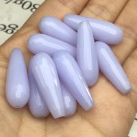 【LZ】 10x30mm gota de água natural facetado roxo calcedônia jades pedra solta espaçador contas para fazer jóias diy pulseira brincos