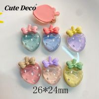 【Cute Deco】Cute Crystal Strawberry (6 Colors) Light Green / Watermelon Red / Light Blue Charm Button Deco/ Cute Jibbitz Croc Shoes Diy / Charm Resin Material for DIY