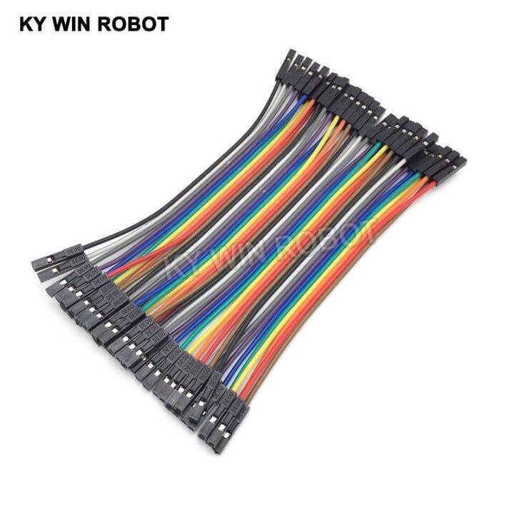 Dupont Line 40pcs 10cm 254mm 1p 1p Pin Female To Female Color Breadboard Cable Jump Wire Jumper 8018