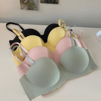 สินค้าพร้อมส่งจากไทย?Angle Bra? (N612) เสื้อในไร้โครงสีพาสเทล  3 ตะขอเสริมฟองน้ำในตัว