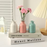 Square Ceramic Vase Creative flower bottle Plant Hydroponics Vase Aromatherapy Bottle Nordic Home Decor Table cabinet decor