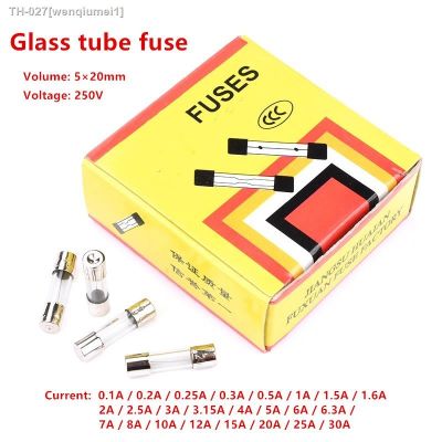 ❧ 100Pcs 5x20mm Glass Fuse Fast Fuse 250V 0.1A 0.2A 0.5A 1A 2A 3A 3.15A 4A 5A 6A 6.3A 7A 8A 10A 12A 15A 20A 25A 30A Quick Blow