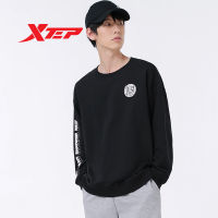 Xtep Unisex Hoodie ผู้ชายและผู้หญิงสบายๆหลวมกีฬา Pullover 878329920021