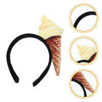 UEETIQ【Hot Sale】 ที่คาดผมไอศกรีมทรงกรวยไอศกรีม Headpiece อุปกรณ์ตกแต่งผมสำหรับผู้ใหญ่