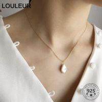 Louleur เครื่องประดับผู้หญิงสร้อยคอเสน่ห์สง่างามป่า925เงินสเตอร์ลิงบาร็อคออกแบบสร้อยร้อยจี้มุก