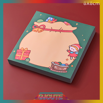 GJCUTE 50แผ่น Merry Christmas Sticky Notes MeMO Pad ป้ายโน้ตบุ๊คมาร์ค Notepad โรงเรียนเครื่องเขียนอุปกรณ์วันหยุดของขวัญ