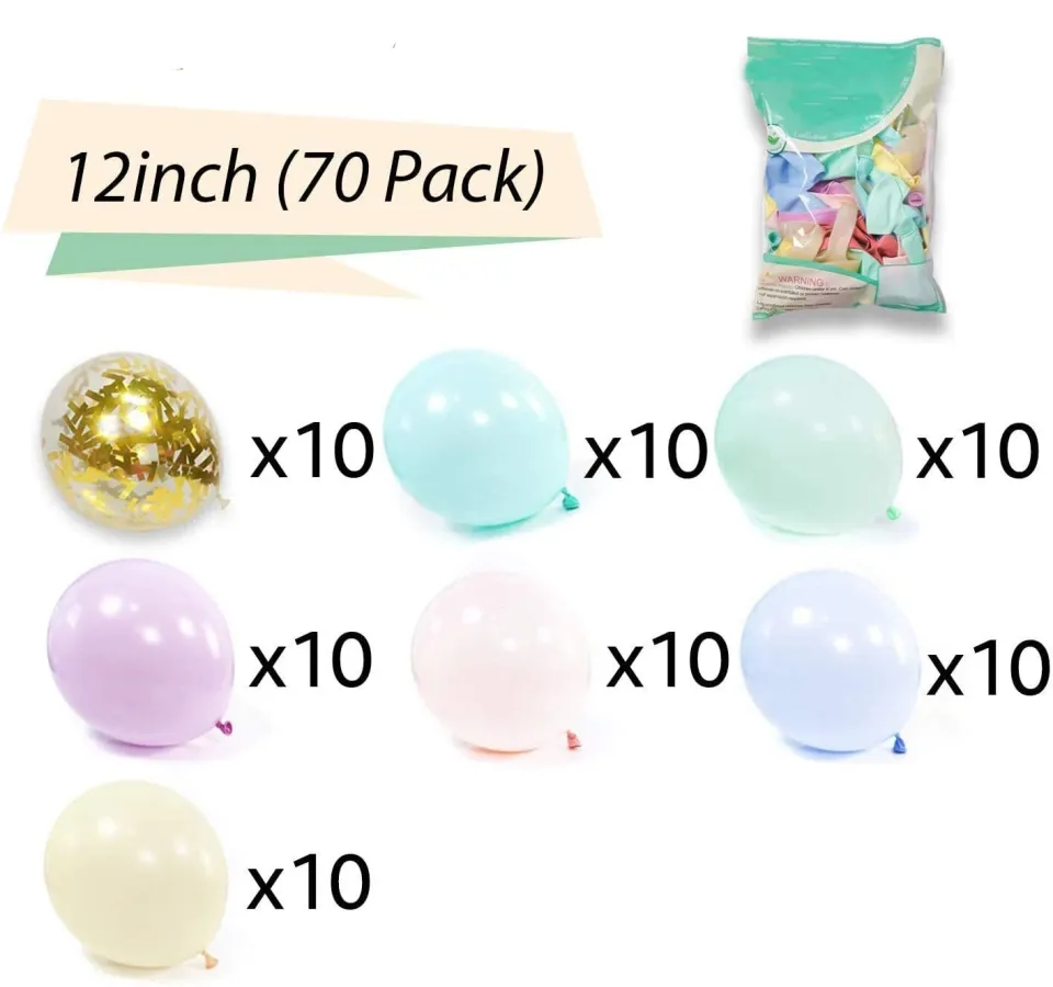 Kiena Pastel Balloons, 70 pcs 12 Inch Pastel Latex Balloons, Gold Confetti  Balloons, Pastel Color Balloons for Pastel Party Decorations, Pastel  Birthday Decorations, Pastel Rainbow Party Supplies (KB-258)