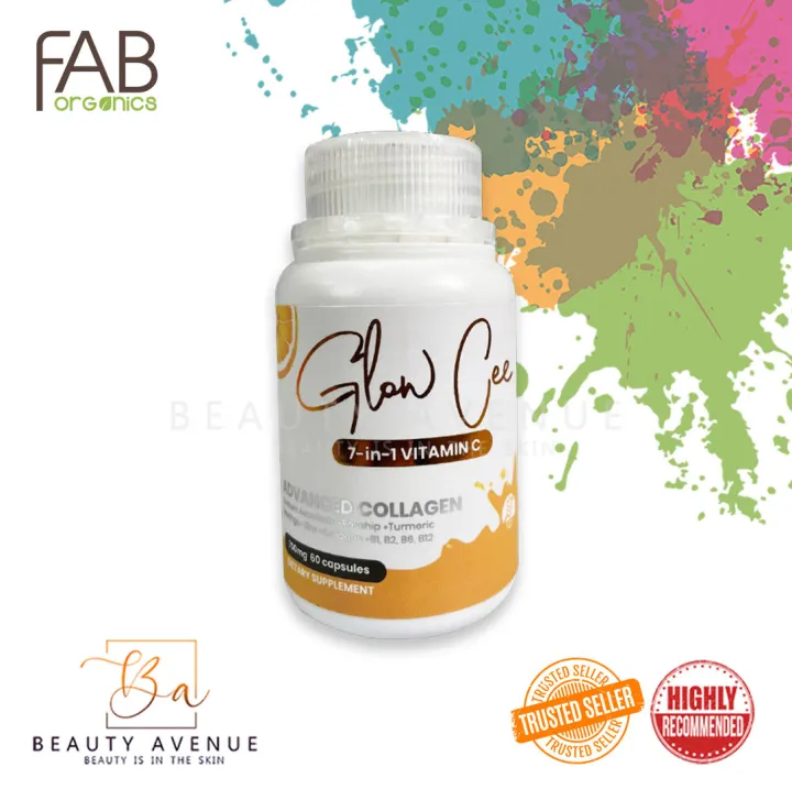 Glow Cee 7in1 Vitamin C 60 Caps with Collagen and Zinc NonAcidic