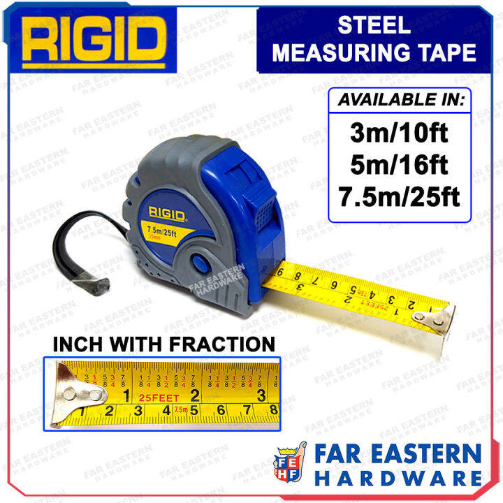 RIGID Steel Measuring Tape Inch with Fraction Lazada PH