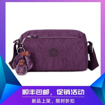 Kipling กระเป๋าเป้สะพายไหล่ข้างเดียวสำหรับผู้หญิง,กระเป๋าหิ้วเข้าได้กับทุกชุดกระเป๋าสะพายหลังลำลองลิงกระเป๋าสี่เหลี่ยมขนาดเล็ก