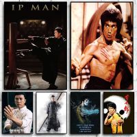 แรงบันดาลใจจีนศิลปะการต่อสู้ภาพวาดผ้าใบ-Vintage Bruce Lee/ip Man โปสเตอร์ภาพยนตร์สำหรับตกแต่งห้องนอน0921