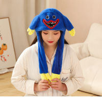 Poppy Playtime Novelty plush Toys Ear Move Hat for Parties Huggy Wuggy Horror Game Stuffed Plush Hats for kids Man Ear Cap