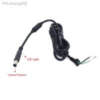 18AWG Copper DC Tip Plug Connector Cord Cable for Dell HP Laptop Charger Adapter black Pin 7.4 x 5.0 with led light 1.8M