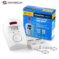 Home Security PIR Alert เซ็นเซอร์อินฟราเรดระบบเตือนภัย Anti-Theft Human Motion Detector 105DB ไซเรน 2pcs รีโมทคอนโทรล-EDCNM SHOP