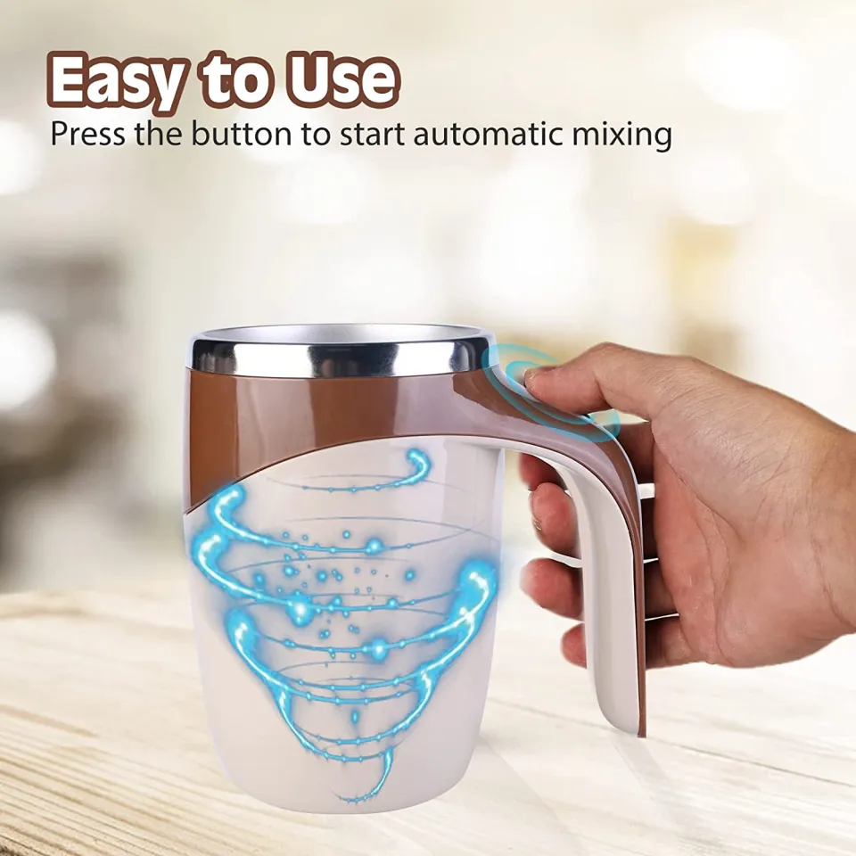 Electric Magnetic Stirring Coffee Mug, Electric Mixing Mug, Automatic Funny Self  Mixing Cup, Stainless Steel Travel Cup for Chocolate, Milk, Tea, Office,  Home, Kitchen, 12 oz/350ml, White 