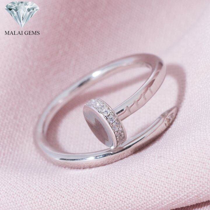 malai-gems-แหวนเพชร-เงินแท้-925-เคลือบทองคำขาว-ประดับเพชรสวิส-cz-รุ่น151-r190522-แถมกล่อง-แหวนเงินแท้-แหวนเงิน