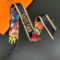 ♞△┋ French Fashion New Tarot Retro Twelve Constellations Ladies Ornament 100 Twill Silk Scarf Streamer Long Strip Silk Scarf Ribbon