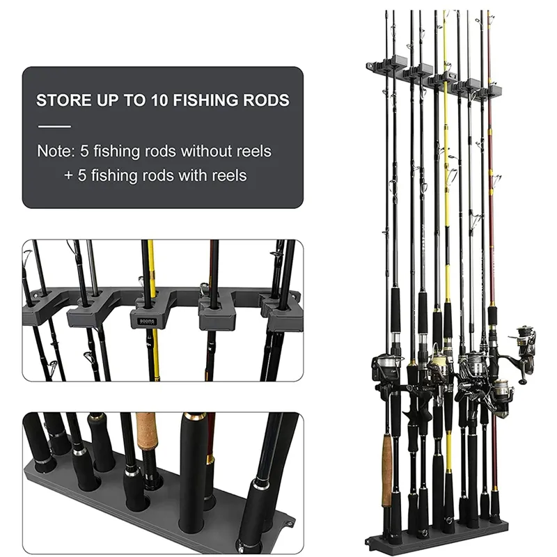 即納翌日発送 WV4 Fishing Pole Holder， Wall Mounted Fishing Rod Holders for Gray +  Yellow 海外 即決