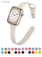 เคสซิลิโคน☍สายสำหรับสายคาด Apple Watch IWatch ซีรีส์8 Ultra SE 7 6 5 4 3 2,สายรัดข้อมือซิลิโคนแนวสปอร์ตแบบบางขนาด40มม. 44มม. 45มม. 41มม. 38มม. 42มม.