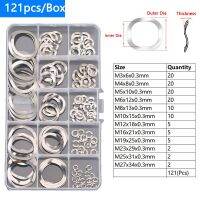 121pcs/Box Wave Washers 304 A2 Stainless Steel Three Wave Washers Spring Washer Assortment Kit M3 M4 M5 M6 M8 M10 M12 M27