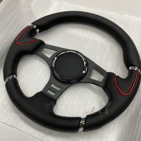 Universal Car Sport Steering Wheel Racing Type 14 inches 350MM Aluminum Big Horn Flat Style Furniture Protectors Replacement Parts