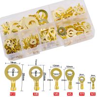 150/540 PCS M3/M4/M5/M6/M8/M10 Ring Lugs Eyes Copper Crimp Terminals Cable Lug Wire Connector Non-insulated Assortment Kit