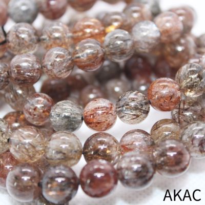 AKAC 100 natural black golden super seven rutile quartz Approx8-8.8mm 9-9.8mm