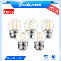 5แพ็กหลอดไฟไฟ LED E27ย้อนยุควินเทจ1W G40 LED ไส้หลอดไฟหลอดไฟสีขาว220V 2700KWarm หรี่แสงได้โคมสายไฟประดับหลอดไฟสำรอง