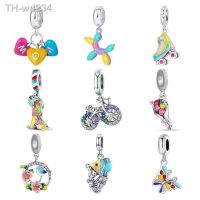 New original colorful charm butterfly puppy bicycle pendant suitable for Pandora bracelet DIY womens jewelry