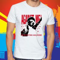 ใหม่ Against Me! เสื้อยืดคอกลมผ้าฝ้ายสีขาวคลาสสิกพิมพ์ Is Reinventing Axl Rose แฟชั่นผู้ชาย  B48R