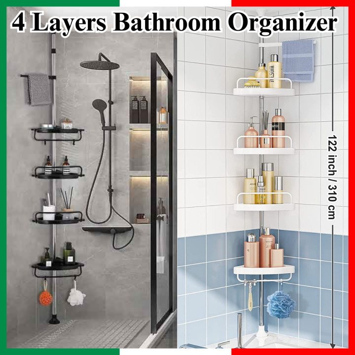2 layer Shower Caddy,Towel rack, Stainless Steel Bathroom Shower Organizer  with Hooks, Rustproof Shower Shelves for Inside Shower, Shower Storage for  Bathroom and Kitchen, shower Rack