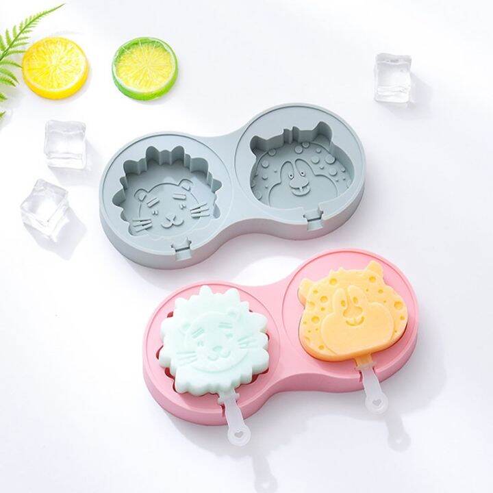 hot-cw-cartoon-lion-cows-silicone-mold-with-lid-popsicle-tray-cheese-accessories