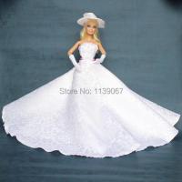 New 2014 Gorgeous Big Evening Gown Dress Clothing Accessories Hat Glove For 1/6 Kurhn Barbie Doll Girls Gift