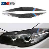 2pcs Carbon Fiber Headlight Eyebrow Eyelids Trim Exterior Decoration Stickers for BMW F10 5 Series 2011-2017 M Power Accessories