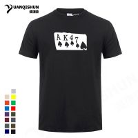 Summer Men Poker Printed T-Shirt Ak47 T Shirt Fashion Design 16 Colors Cotton Short Sleeves Tops Tee Streetwear Plus