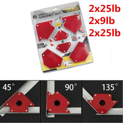 แม่เหล็กจับฉาก 6 ชิ้น / แพ็ค สำหรับงานเชื่อม 30°/45°/60°/75°/90°/135° แม่เหล็กขนาดเล็ก ฉากแม่เหล็ก จับฉาก เชื่อมโลหะ