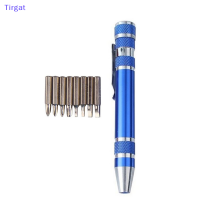 ?【Lowest price】Tirgat Multifunction 8 in 1 Pocket Precision MINI ไขควงปากกาซ่อมมือชุดเครื่องมือ