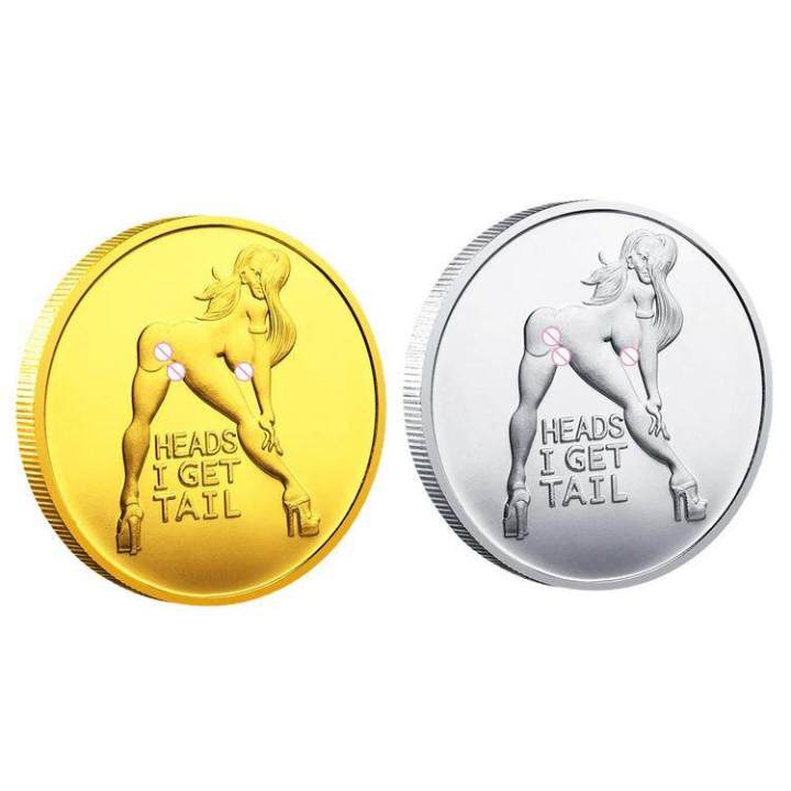 Luck Head Tails Sexy Coins Heads Tails Challenge Sexy Nude Woman Good Luck Coins Heads Tails 8746